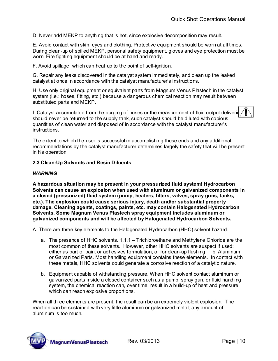 Magnum Venus Plastech Quick Shot User Manual | Page 10 / 42