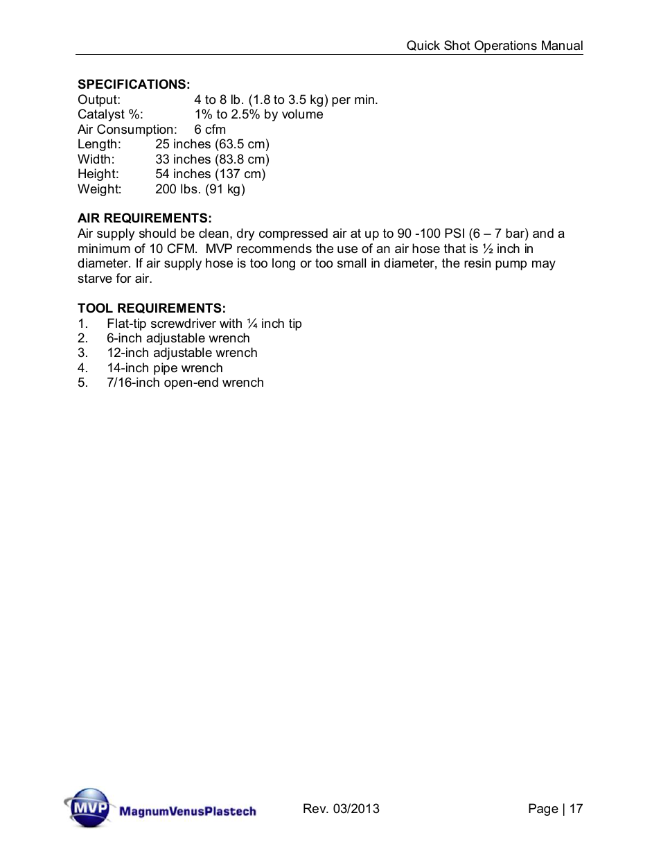 Magnum Venus Plastech Quick Shot User Manual | Page 17 / 42