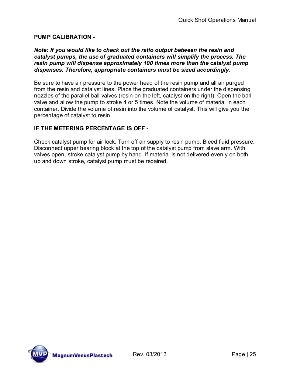 Magnum Venus Plastech Quick Shot User Manual | Page 25 / 42