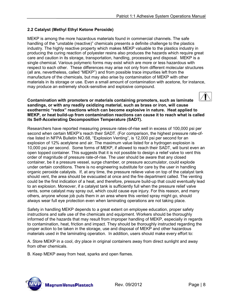 Magnum Venus Plastech PATRIOT 1:1 ADHESIVE SYSTEM User Manual | Page 8 / 51