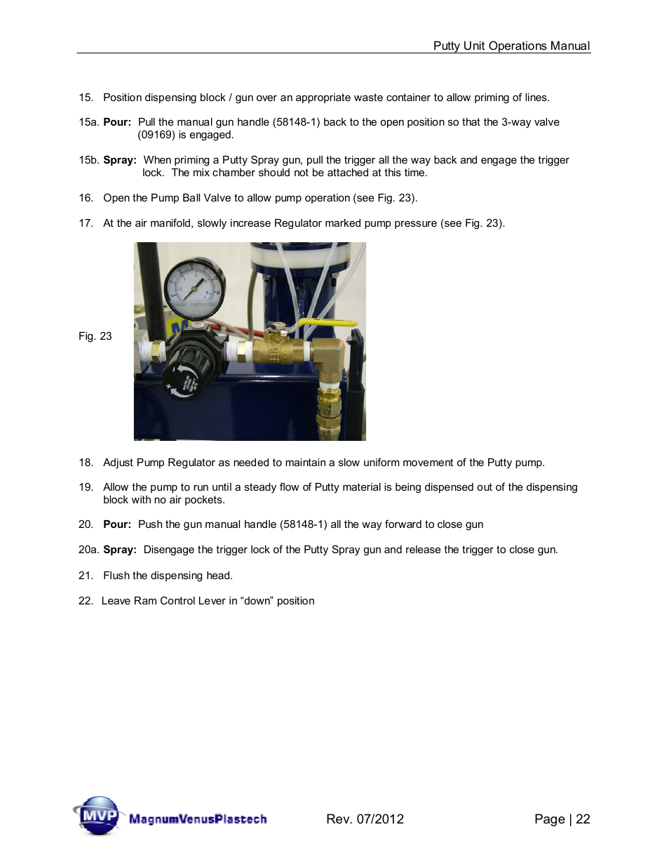 Magnum Venus Plastech PUTTY UNIT User Manual | Page 22 / 48