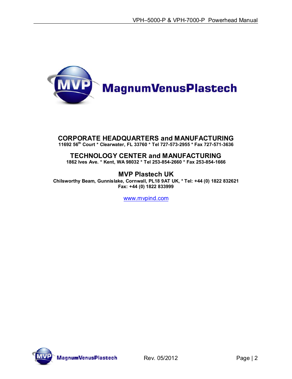 Magnum Venus Plastech Powerhead VPH-7000-P User Manual | Page 2 / 41