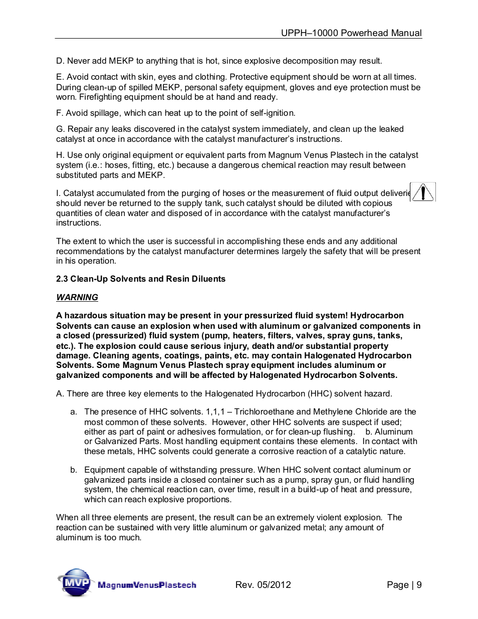 Magnum Venus Plastech Powerhead UPPH-10000 User Manual | Page 9 / 33