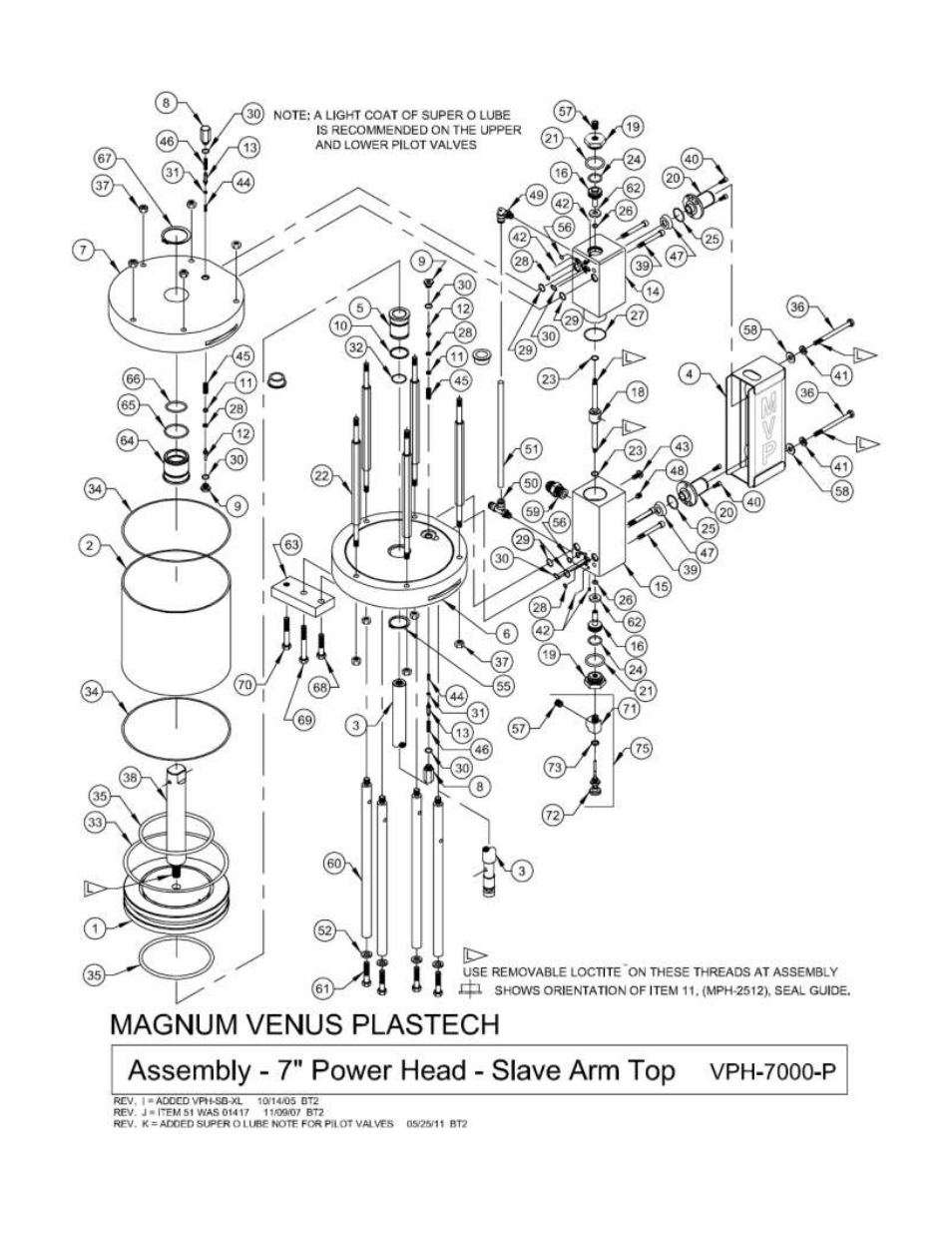 Magnum Venus Plastech Powerhead Powerslide 7000 Series User Manual | Page 25 / 39