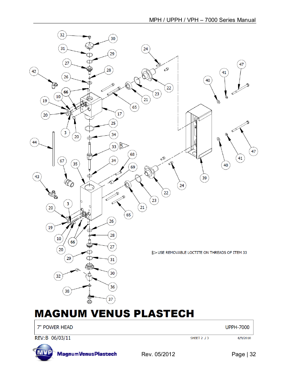 Magnum Venus Plastech Powerhead MPH_UPPH_VPH–7000 Series User Manual | Page 32 / 49