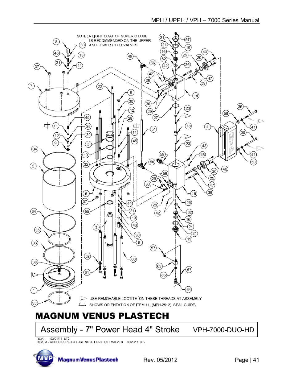 Magnum Venus Plastech Powerhead MPH_UPPH_VPH–7000 Series User Manual | Page 41 / 49