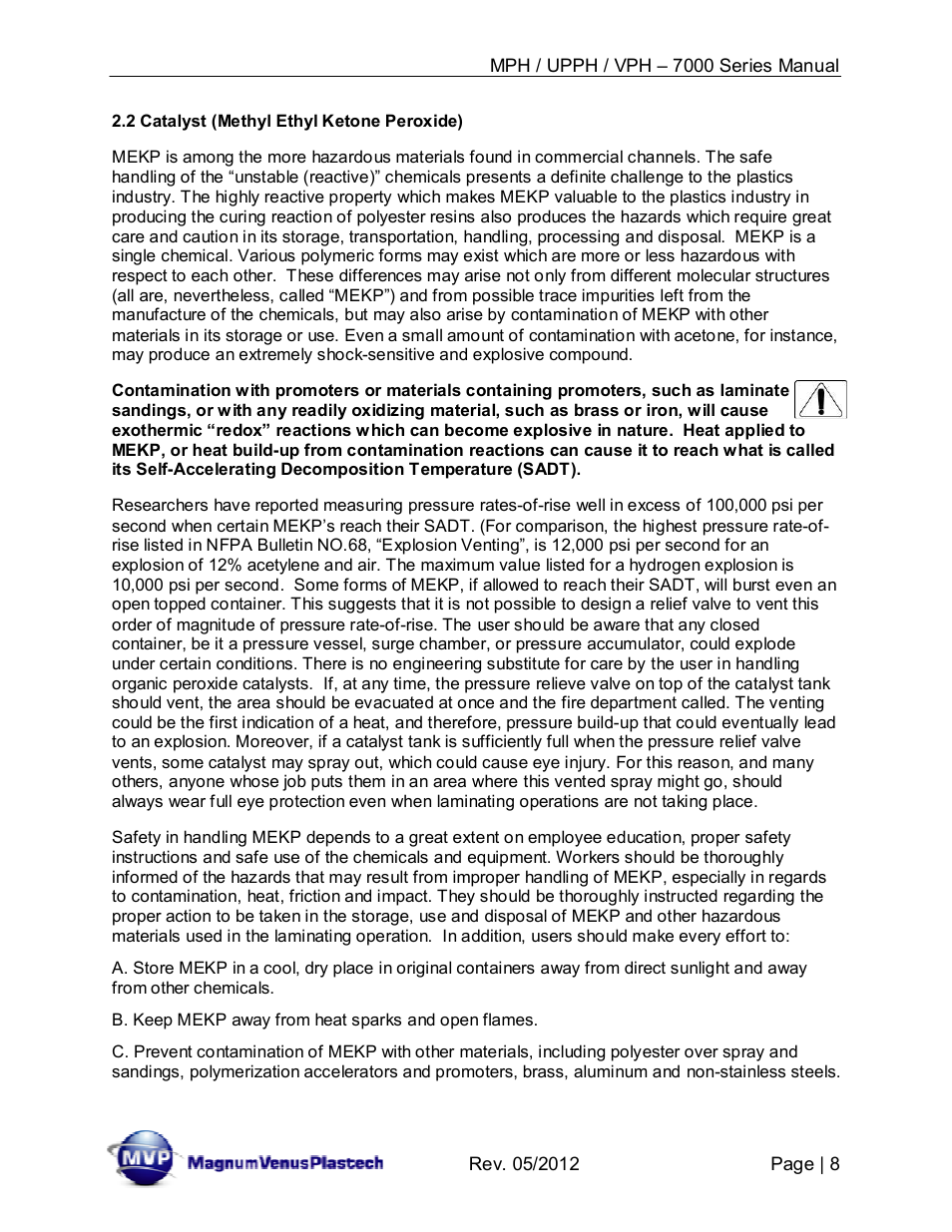 Magnum Venus Plastech Powerhead MPH_UPPH_VPH–7000 Series User Manual | Page 8 / 49