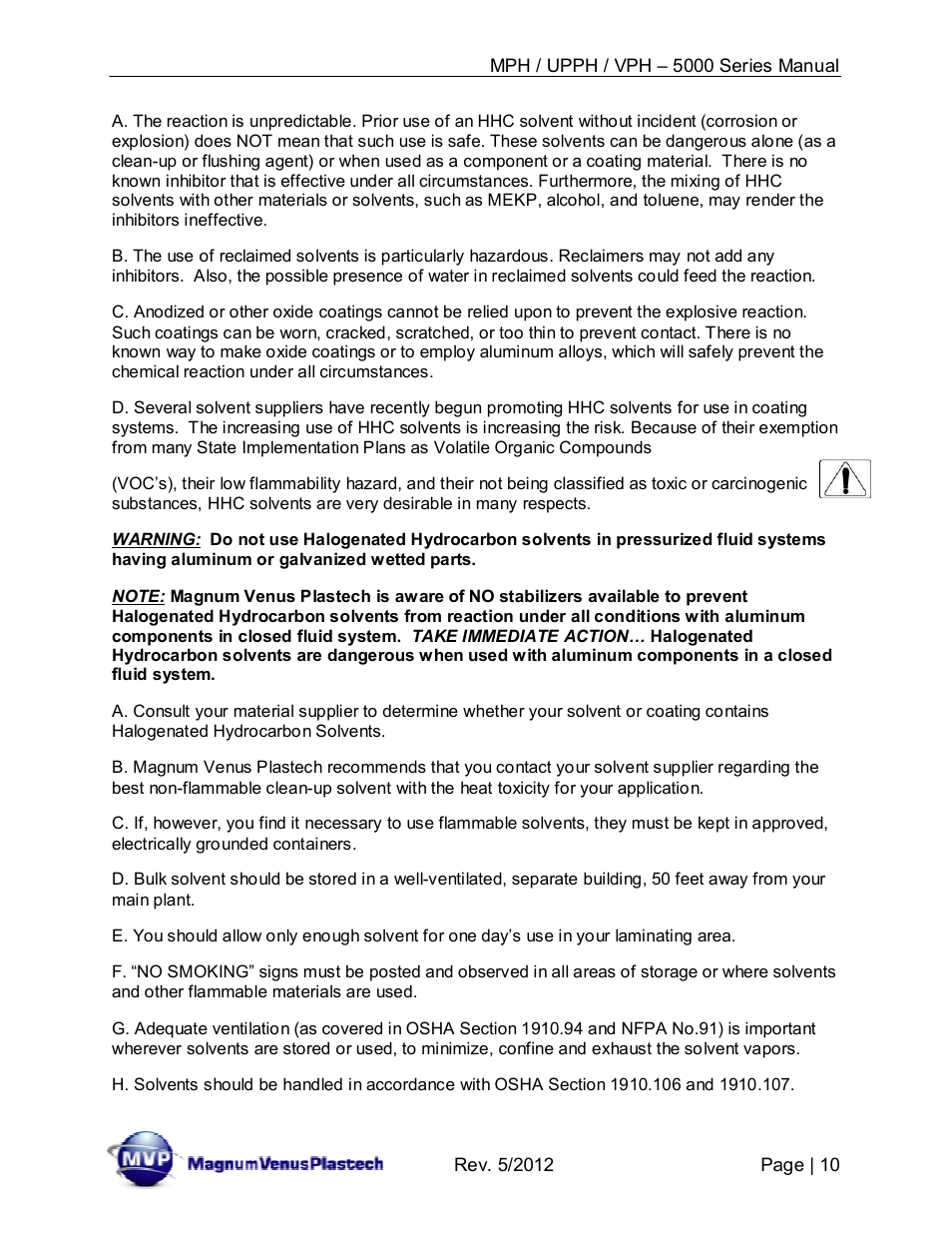Magnum Venus Plastech Powerhead MPH_UPPH_VPH–5000 Series User Manual | Page 10 / 43