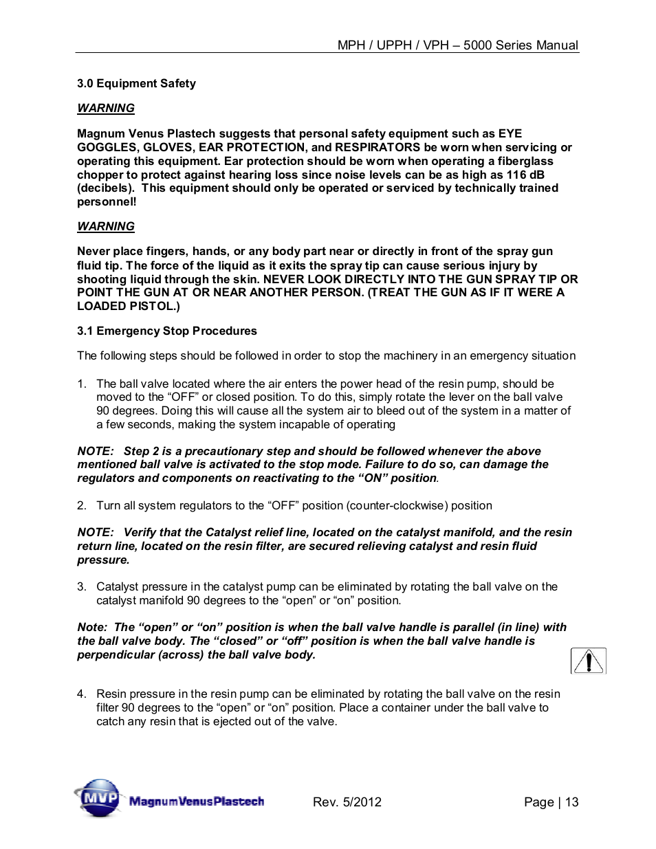 Magnum Venus Plastech Powerhead MPH_UPPH_VPH–5000 Series User Manual | Page 13 / 43