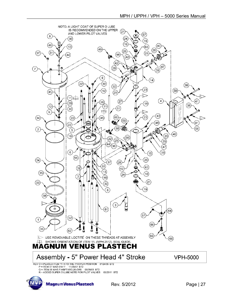 Magnum Venus Plastech Powerhead MPH_UPPH_VPH–5000 Series User Manual | Page 27 / 43