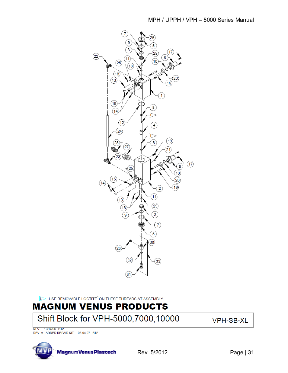 Magnum Venus Plastech Powerhead MPH_UPPH_VPH–5000 Series User Manual | Page 31 / 43