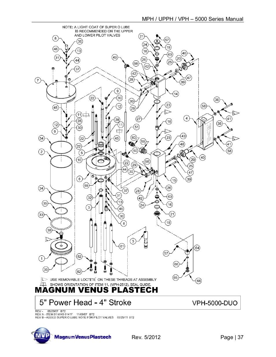 Magnum Venus Plastech Powerhead MPH_UPPH_VPH–5000 Series User Manual | Page 37 / 43