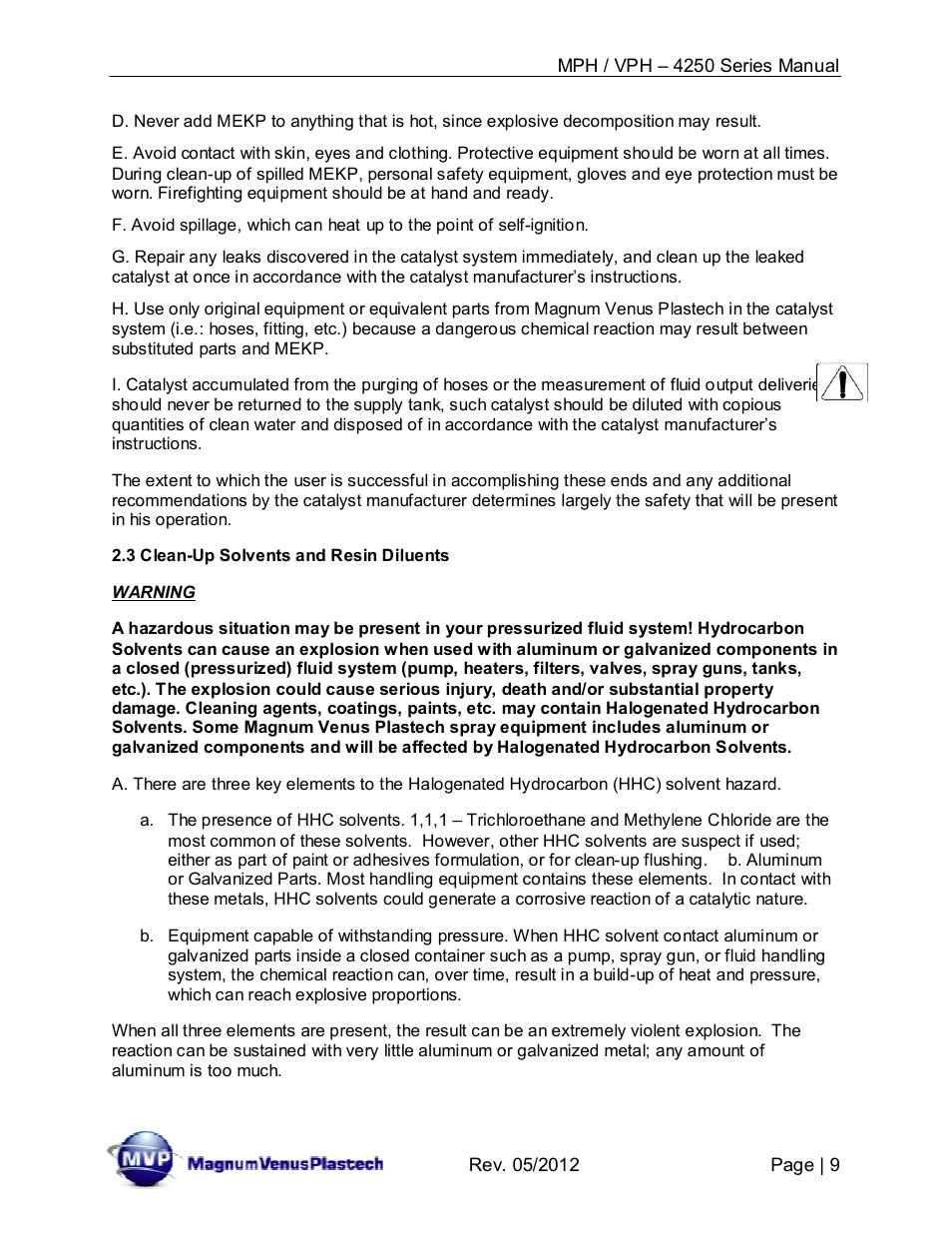 Magnum Venus Plastech Powerhead MPH_VPH–4250 Series User Manual | Page 9 / 38