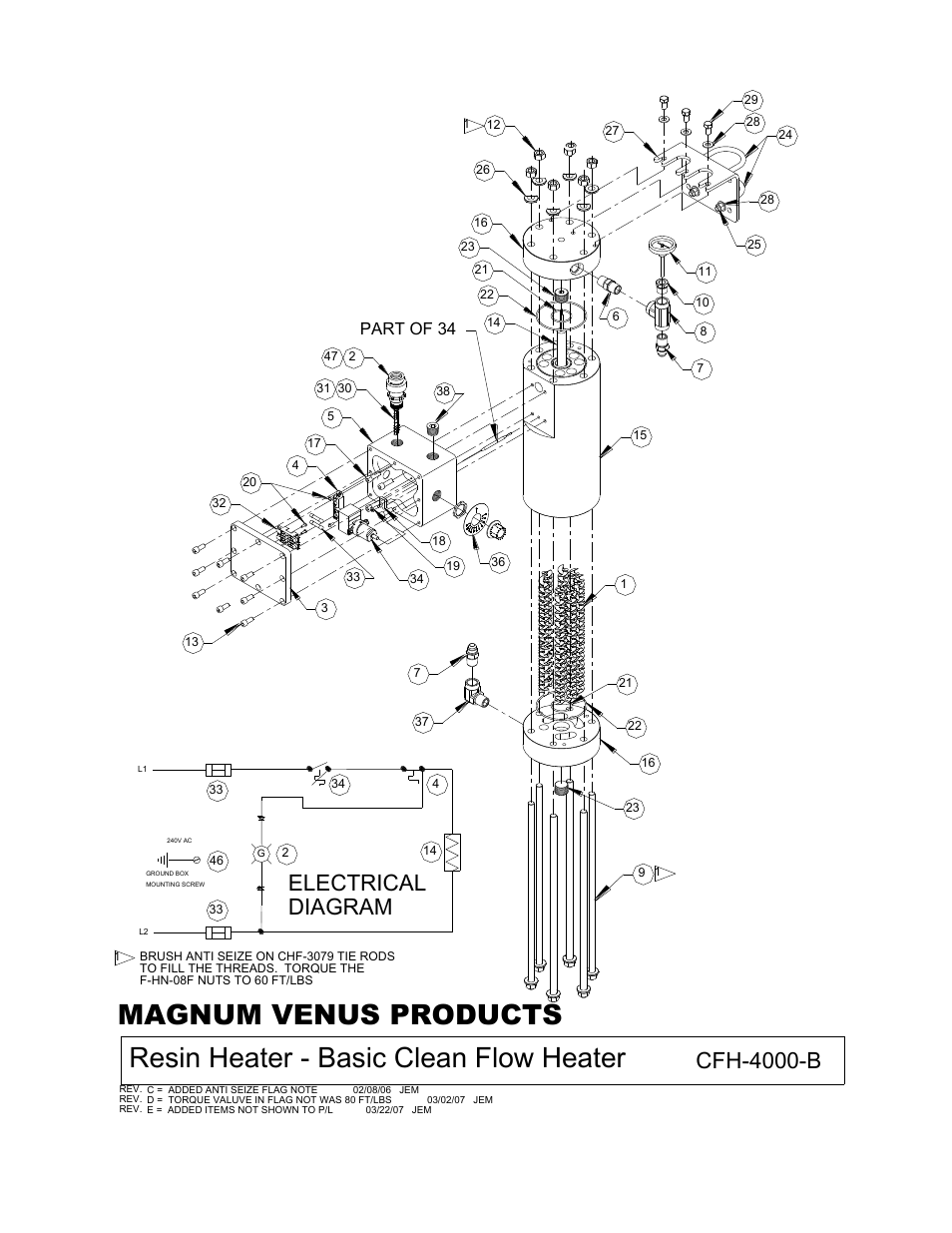 Cfh-4000-b, Electrical diagram, Part of 34 | Magnum Venus Plastech CFH-4000 User Manual | Page 10 / 17