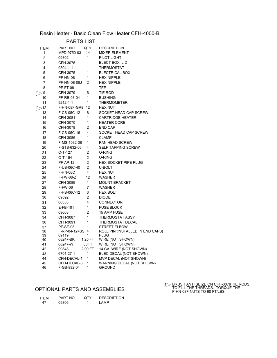 Optional parts and assemblies | Magnum Venus Plastech CFH-4000 User Manual | Page 11 / 17