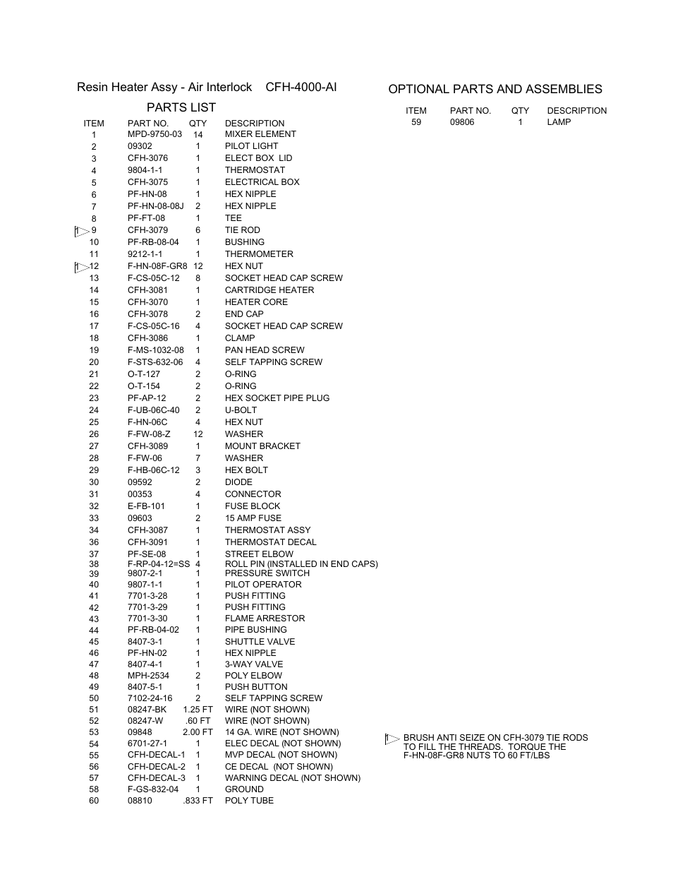 Optional parts and assemblies | Magnum Venus Plastech CFH-4000 User Manual | Page 13 / 17