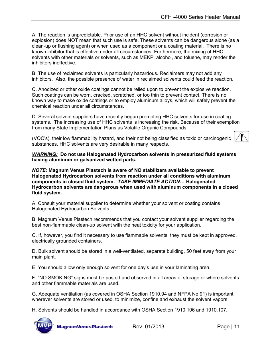 Magnum Venus Plastech CFH-4000 User Manual | Page 11 / 45