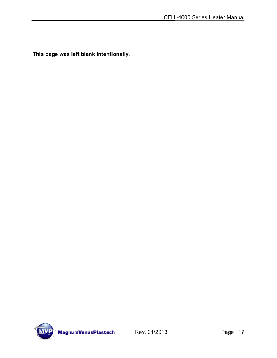 Magnum Venus Plastech CFH-4000 User Manual | Page 17 / 45
