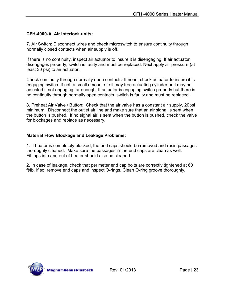 Magnum Venus Plastech CFH-4000 User Manual | Page 23 / 45