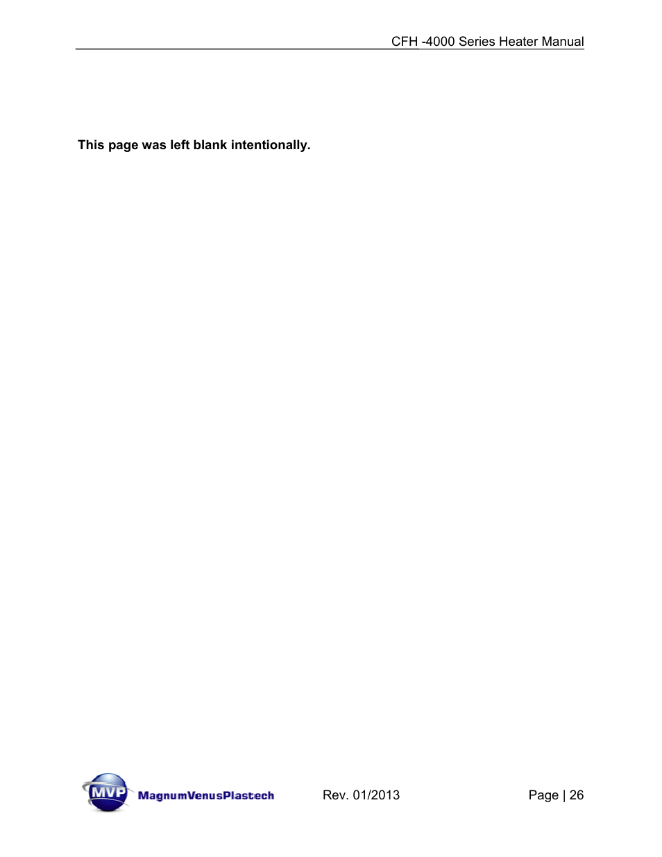 Magnum Venus Plastech CFH-4000 User Manual | Page 26 / 45