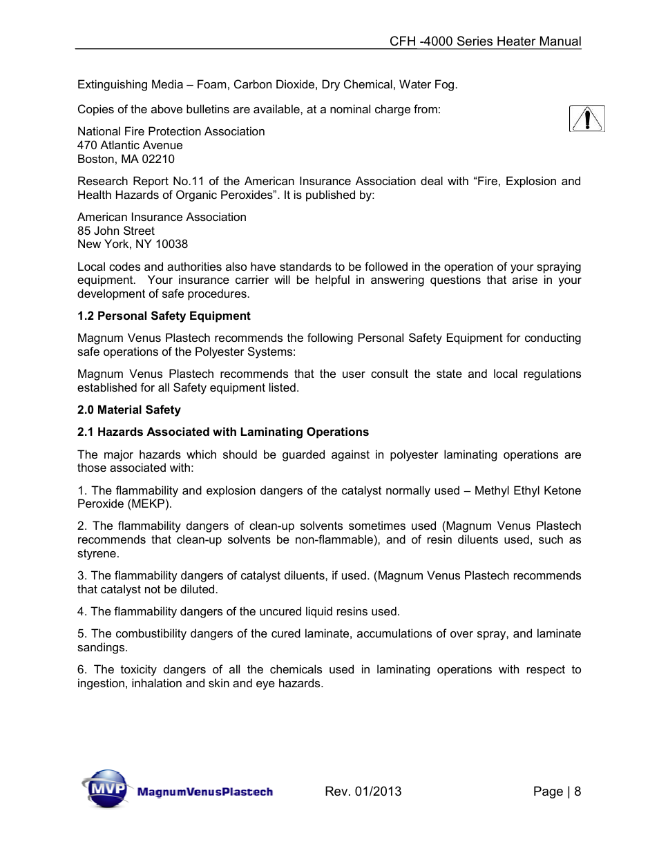 Magnum Venus Plastech CFH-4000 User Manual | Page 8 / 45