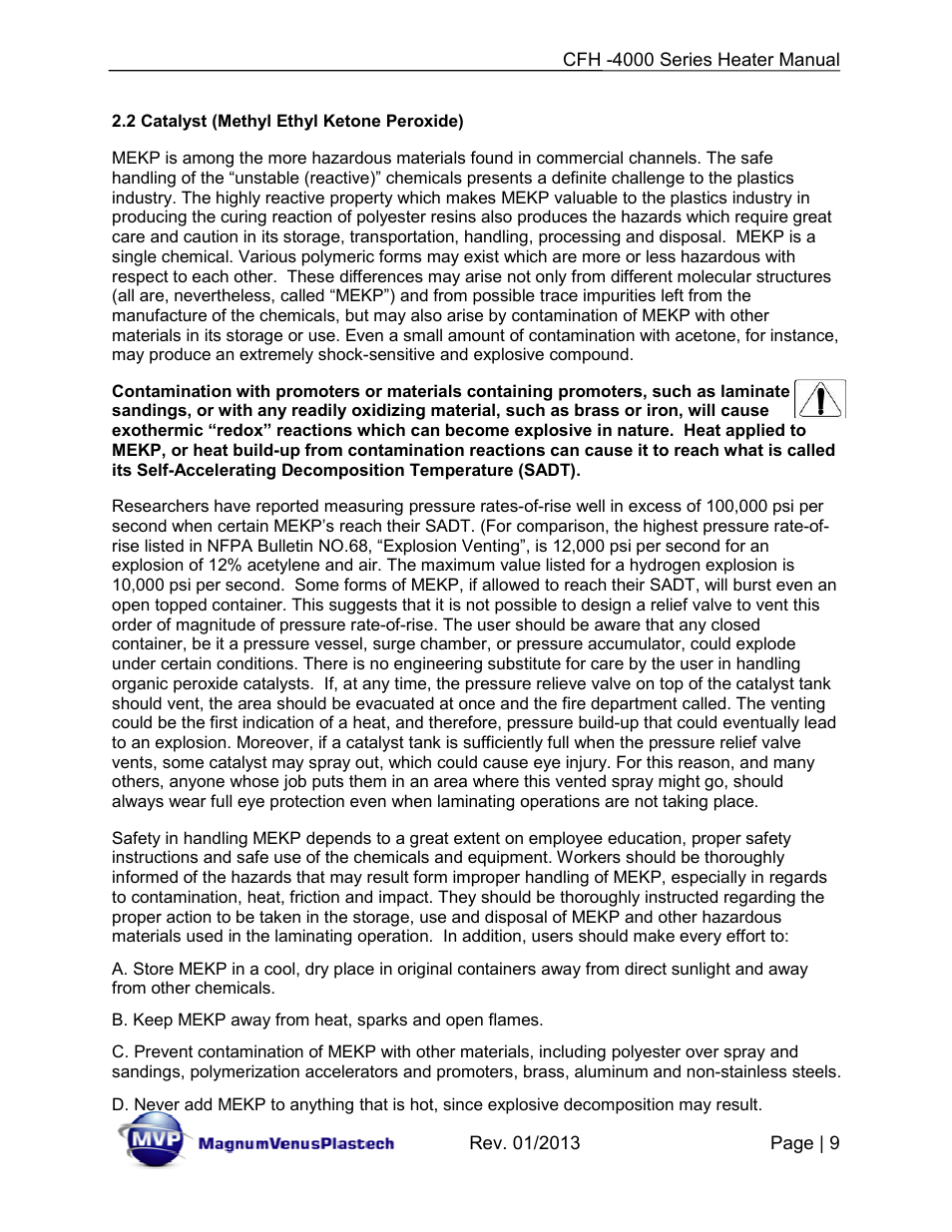 Magnum Venus Plastech CFH-4000 User Manual | Page 9 / 45