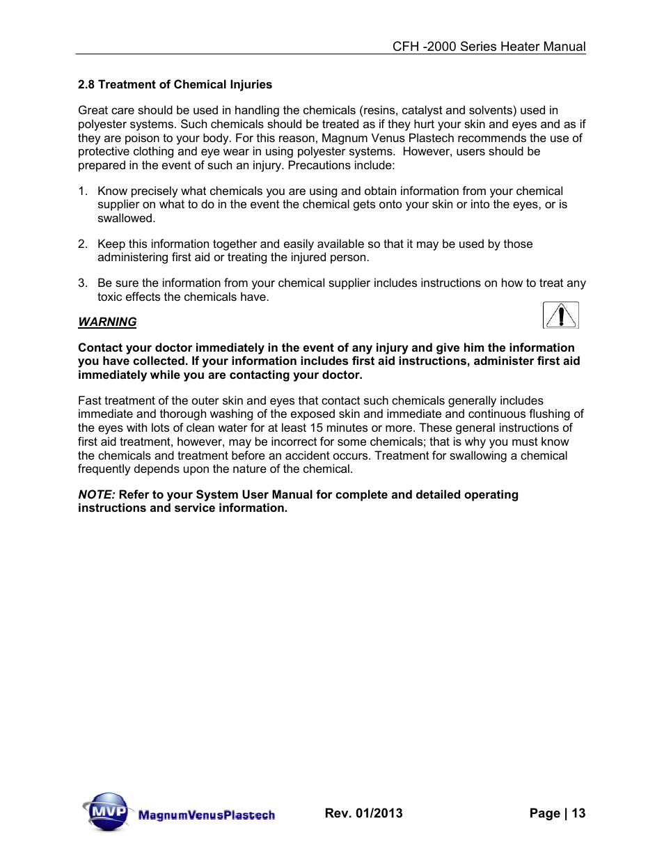 Magnum Venus Plastech CFH-2000 User Manual | Page 13 / 41