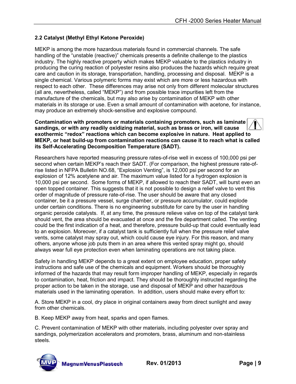 Magnum Venus Plastech CFH-2000 User Manual | Page 9 / 41