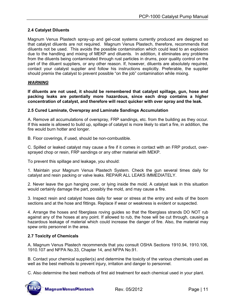 Magnum Venus Plastech Pro Series PCP-1000 User Manual | Page 11 / 36