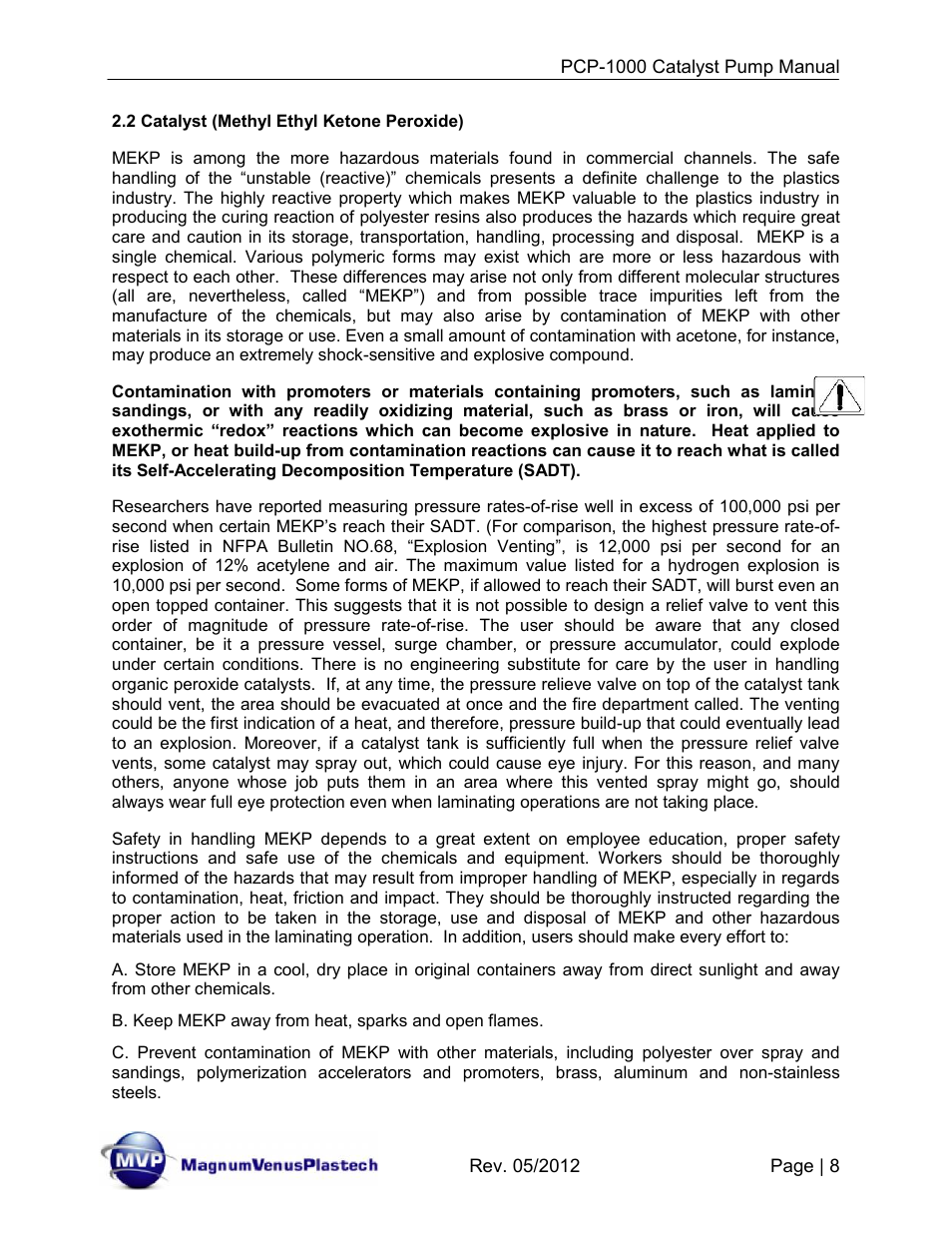 Magnum Venus Plastech Pro Series PCP-1000 User Manual | Page 8 / 36