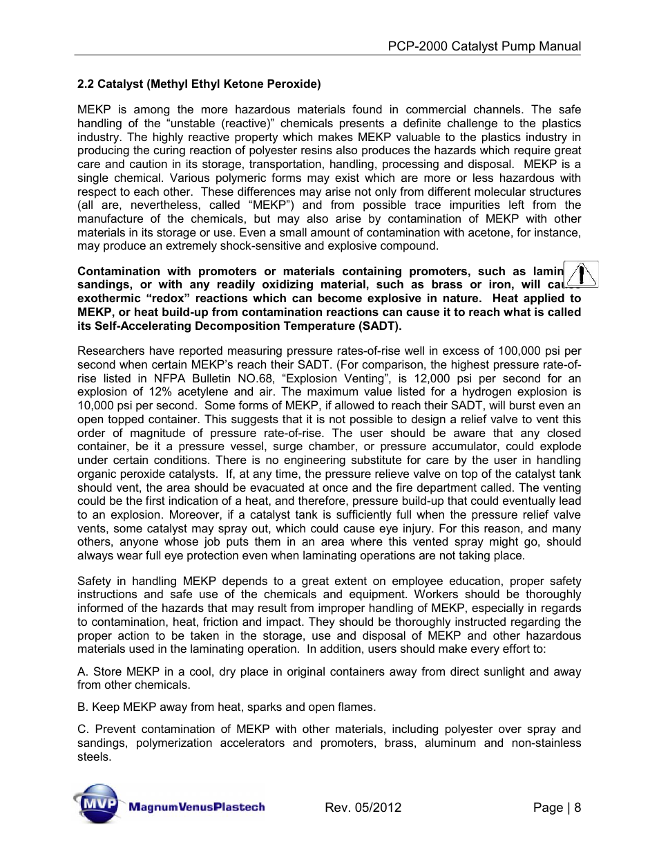 Magnum Venus Plastech Pro Series PCP-2000 User Manual | Page 8 / 34