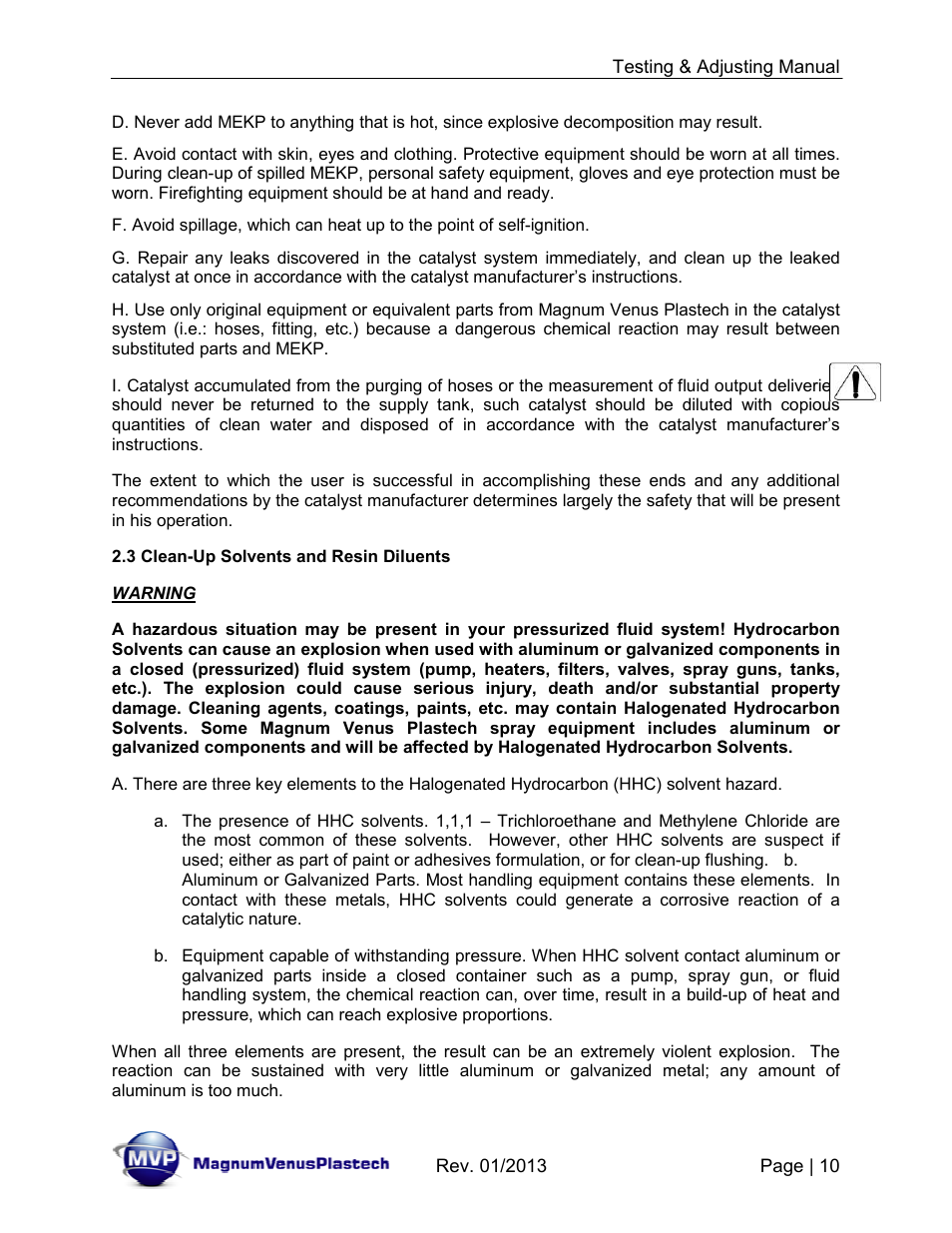 Magnum Venus Plastech TESTING & ADJUSTING YOUR MVP PUMPING SYSTEM User Manual | Page 10 / 47