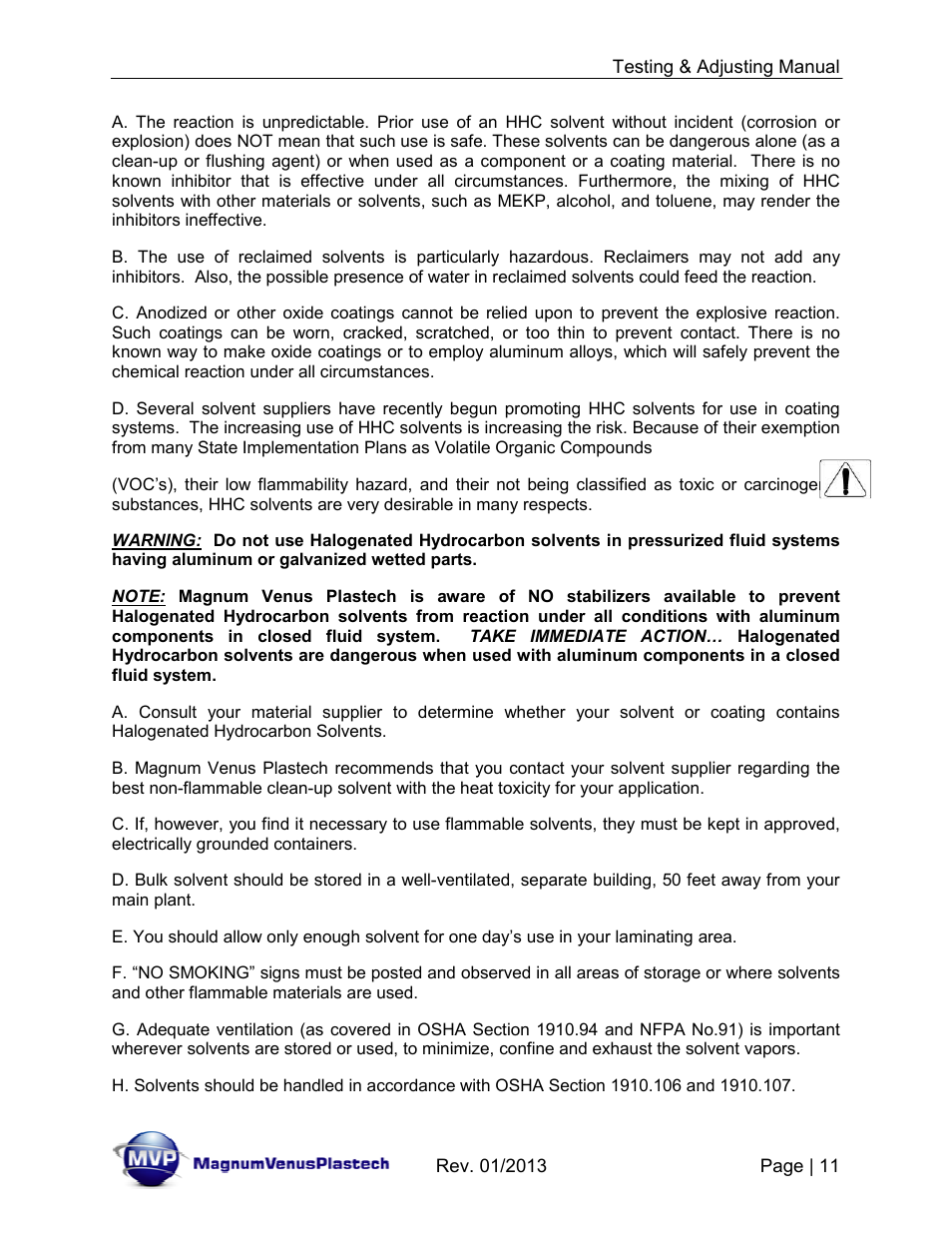 Magnum Venus Plastech TESTING & ADJUSTING YOUR MVP PUMPING SYSTEM User Manual | Page 11 / 47