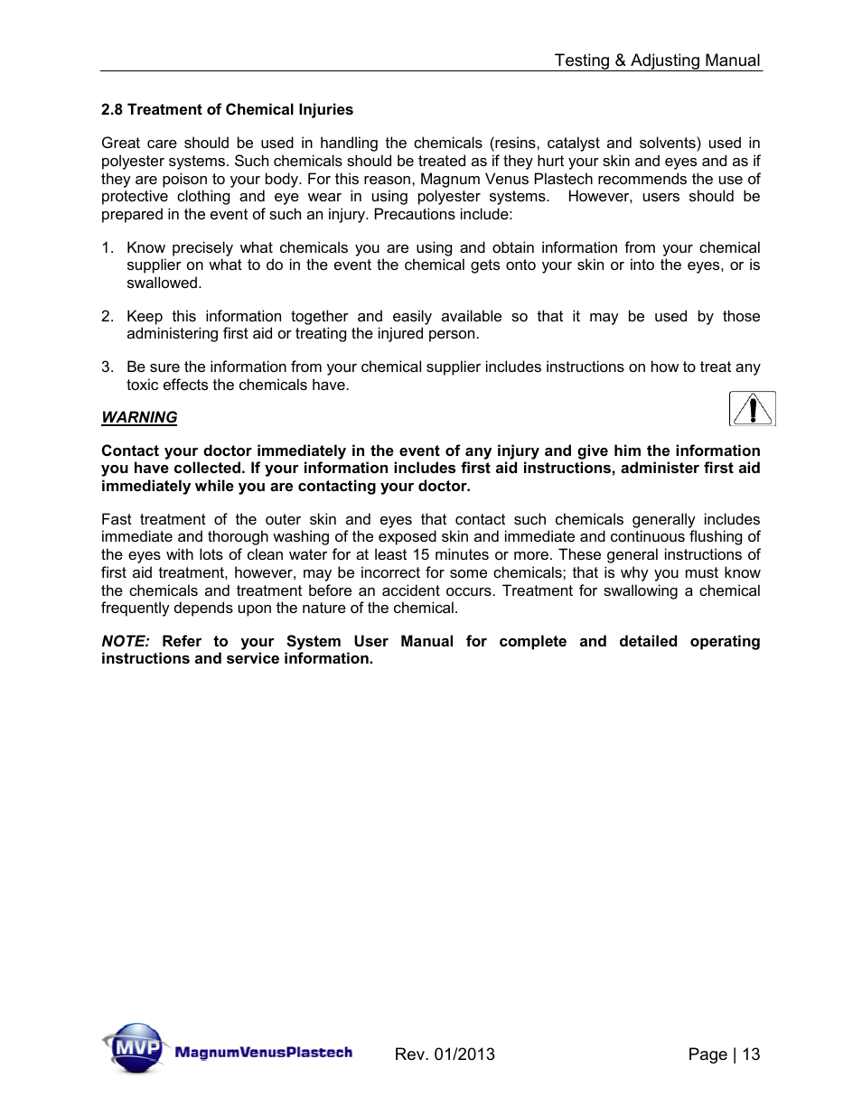 Magnum Venus Plastech TESTING & ADJUSTING YOUR MVP PUMPING SYSTEM User Manual | Page 13 / 47