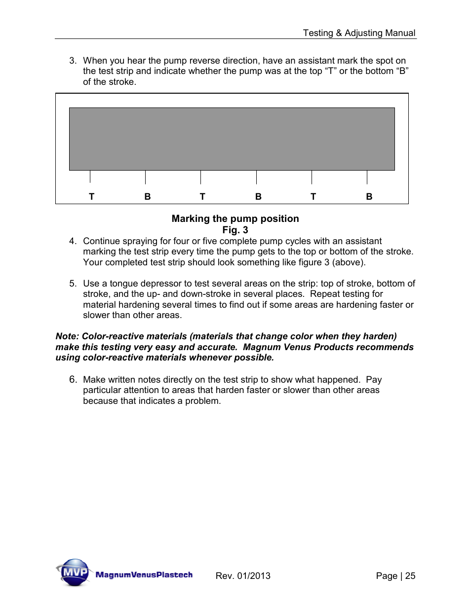 Magnum Venus Plastech TESTING & ADJUSTING YOUR MVP PUMPING SYSTEM User Manual | Page 25 / 47