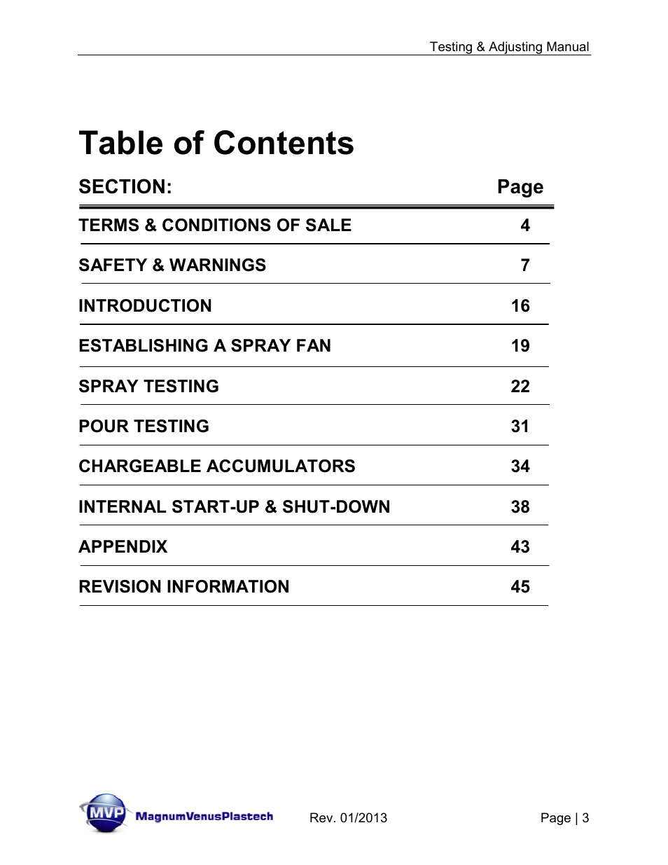 Magnum Venus Plastech TESTING & ADJUSTING YOUR MVP PUMPING SYSTEM User Manual | Page 3 / 47
