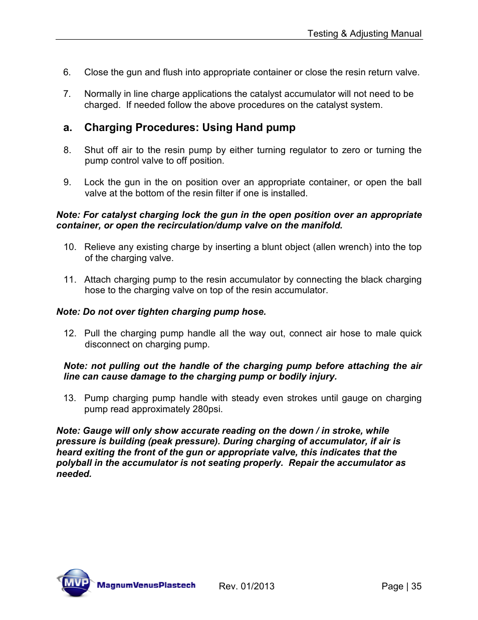 Magnum Venus Plastech TESTING & ADJUSTING YOUR MVP PUMPING SYSTEM User Manual | Page 35 / 47