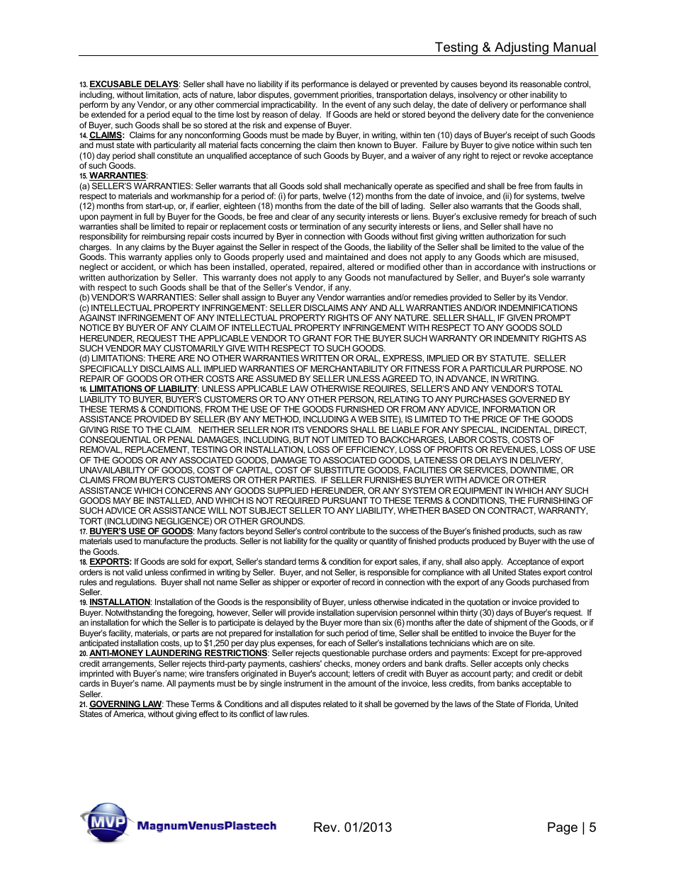 Magnum Venus Plastech TESTING & ADJUSTING YOUR MVP PUMPING SYSTEM User Manual | Page 5 / 47
