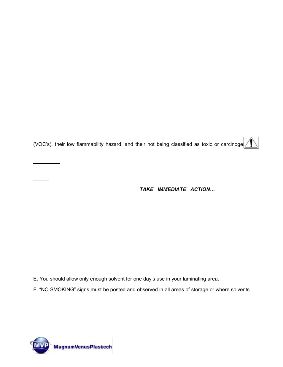 Magnum Venus Plastech SAFETY & WARNING INFORMATION User Manual | Page 6 / 11