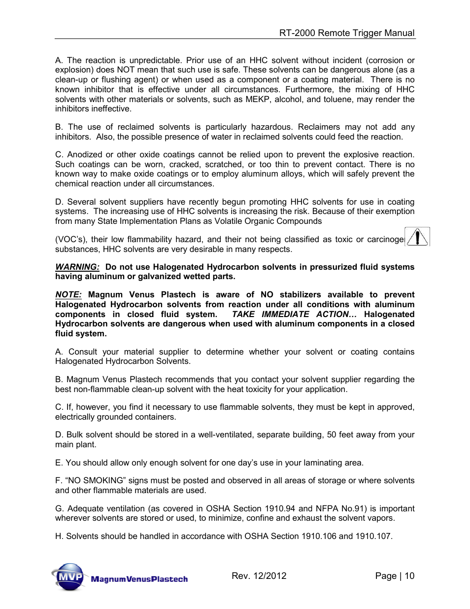 Magnum Venus Plastech RT-2000 PRO GUN SATURATOR TRIGGER User Manual | Page 10 / 34