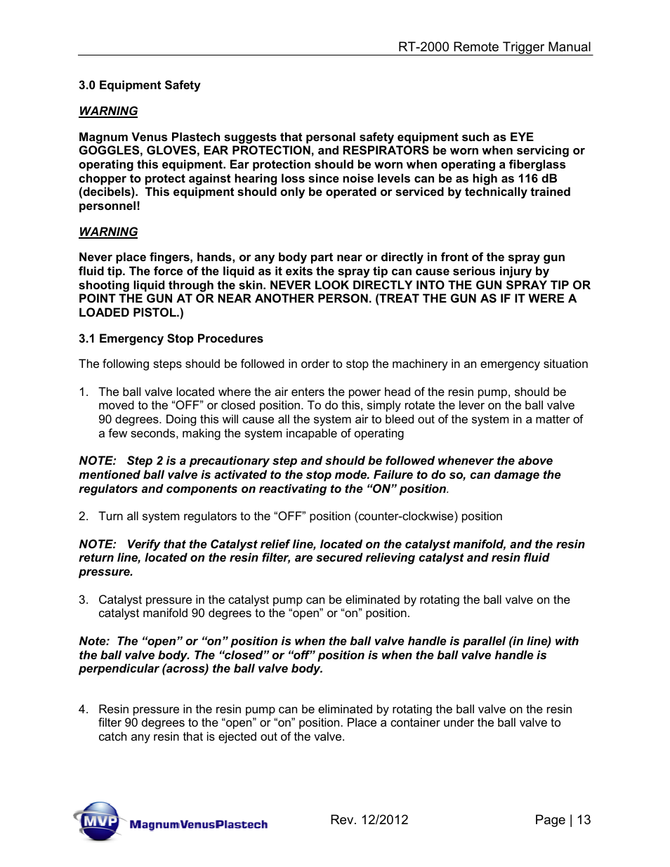 Magnum Venus Plastech RT-2000 PRO GUN SATURATOR TRIGGER User Manual | Page 13 / 34