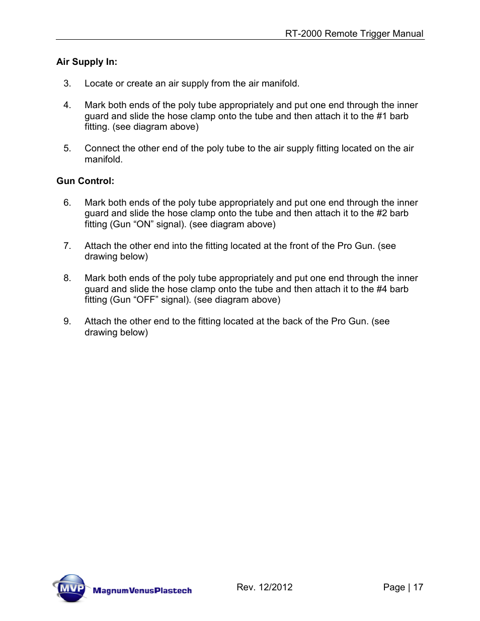 Magnum Venus Plastech RT-2000 PRO GUN SATURATOR TRIGGER User Manual | Page 17 / 34