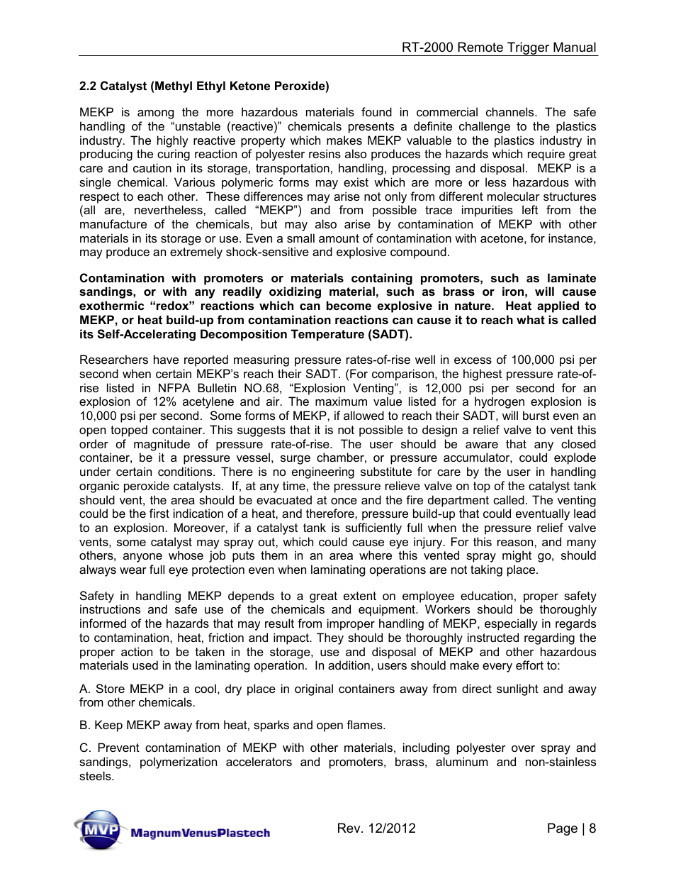 Magnum Venus Plastech RT-2000 PRO GUN SATURATOR TRIGGER User Manual | Page 8 / 34
