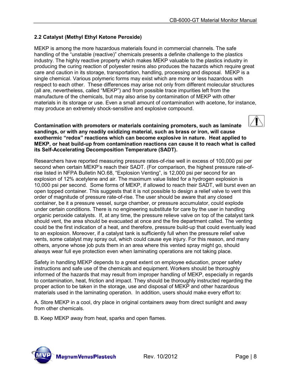 Magnum Venus Plastech CB-6000-GT Glass Monitor User Manual | Page 8 / 37