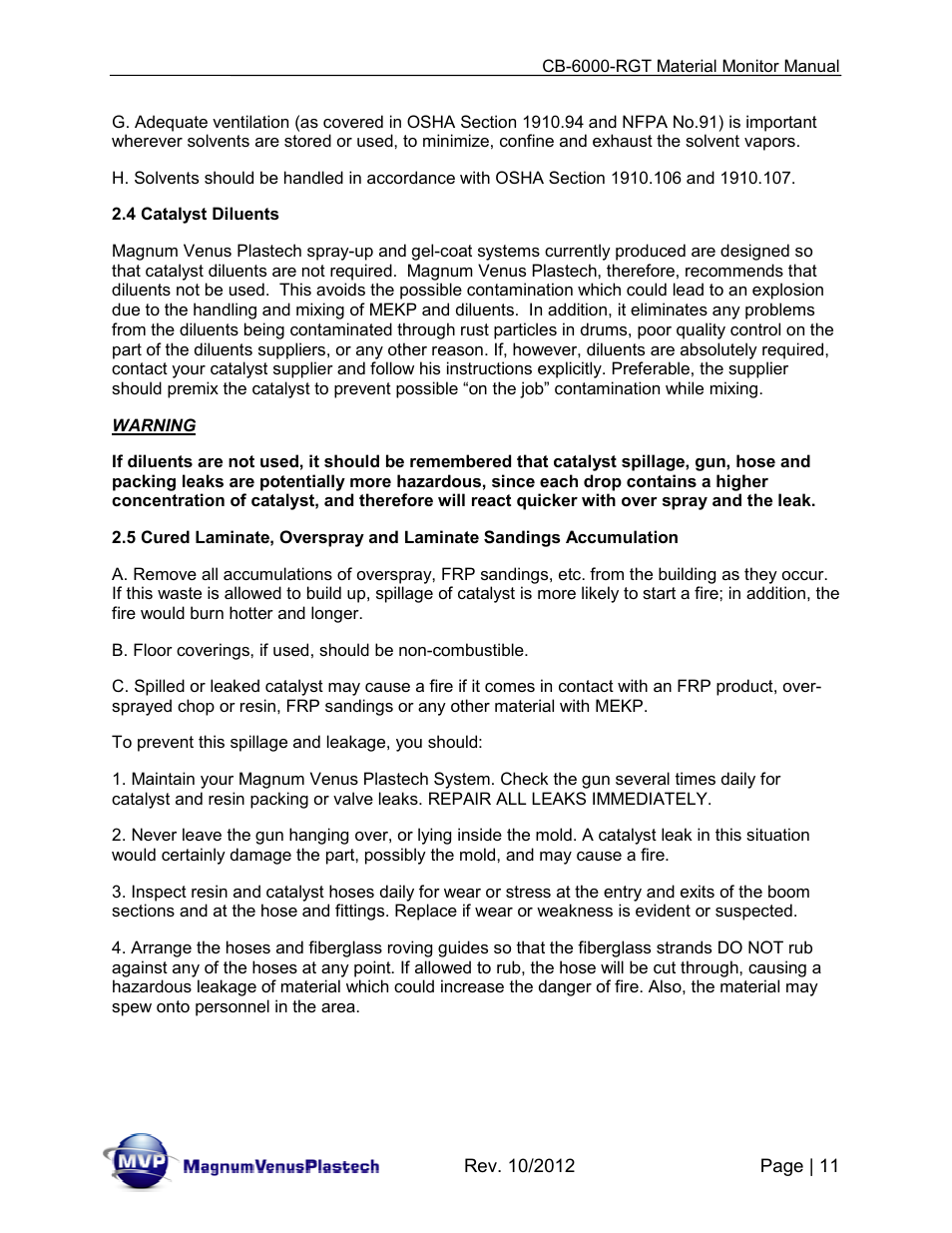 Magnum Venus Plastech CB-6000-RGT MATERIAL MONITOR User Manual | Page 11 / 56