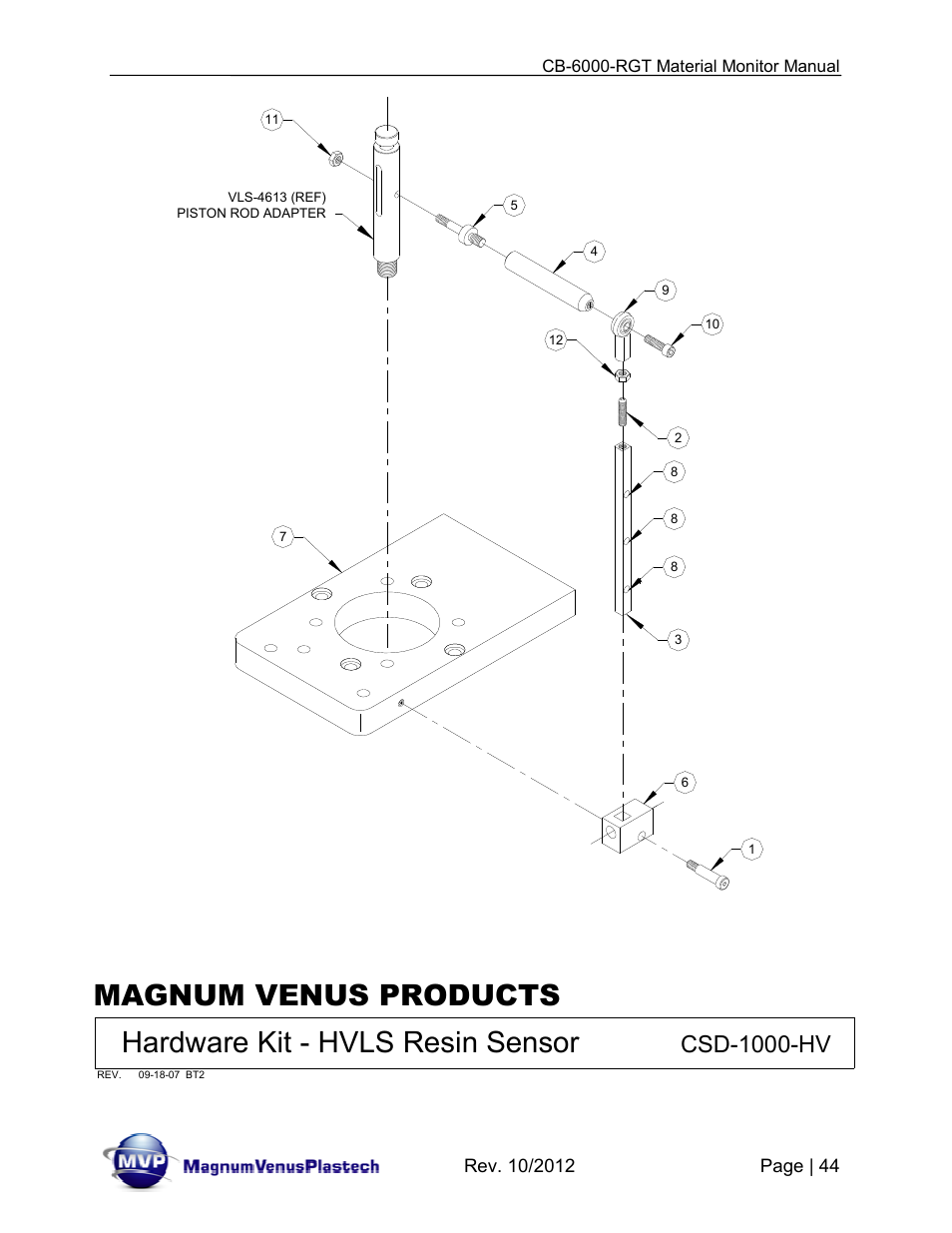 Csd-1000-hv | Magnum Venus Plastech CB-6000-RGT MATERIAL MONITOR User Manual | Page 44 / 56