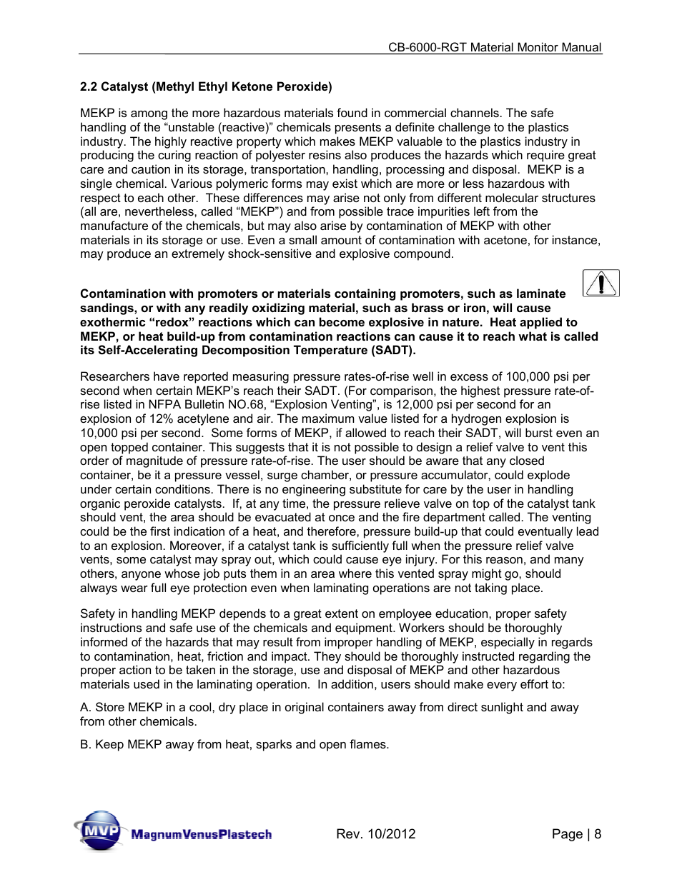 Magnum Venus Plastech CB-6000-RGT MATERIAL MONITOR User Manual | Page 8 / 56