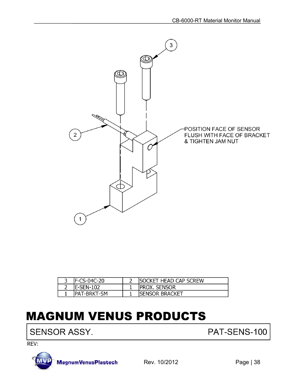 Magnum Venus Plastech CB-6000-RT - Resin Monitor User Manual | Page 38 / 44