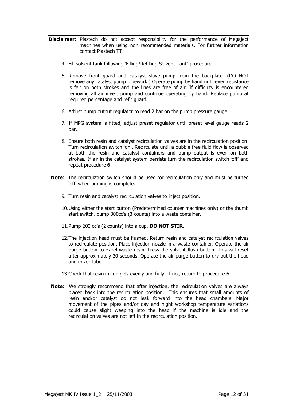 Magnum Venus Plastech Megaject MKIV Revision 1_2 User Manual | Page 12 / 31