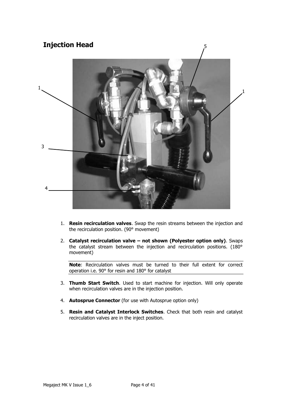 Injection head | Magnum Venus Plastech Megaject MKIV Revision 1_6 User Manual | Page 4 / 41